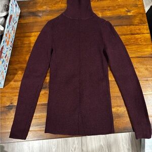 Moda International Ribbed Turtleneck Sweater - Burgundy